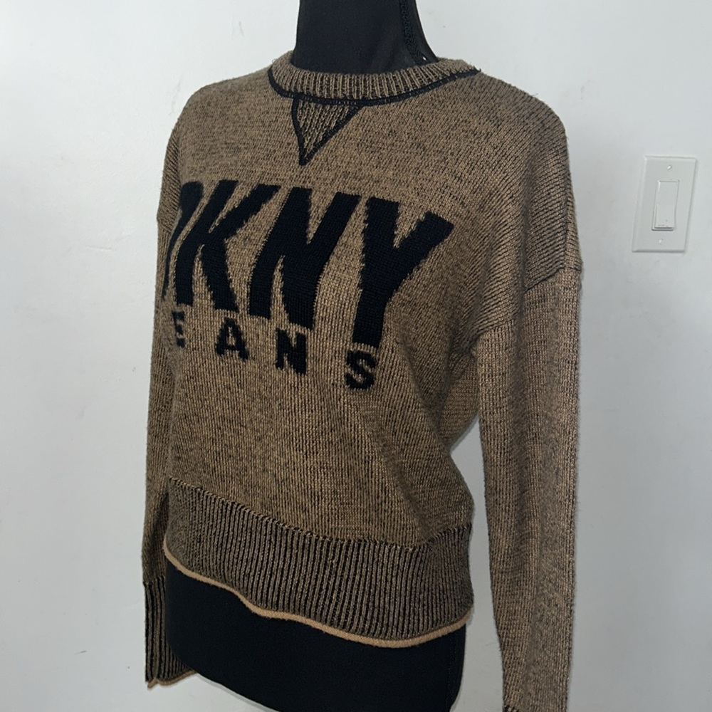 DKNY Tan Women's Crew Neck Sweater - Picture 3 of 11